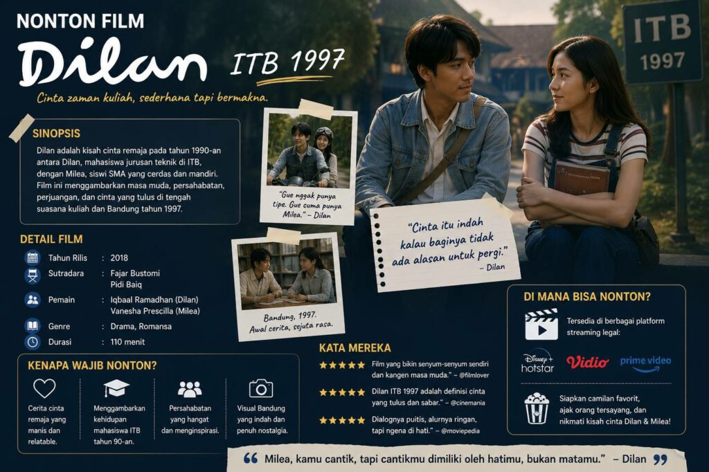 Nonton Film Dilan ITB 1997 Kisah Romantis Nostalgia