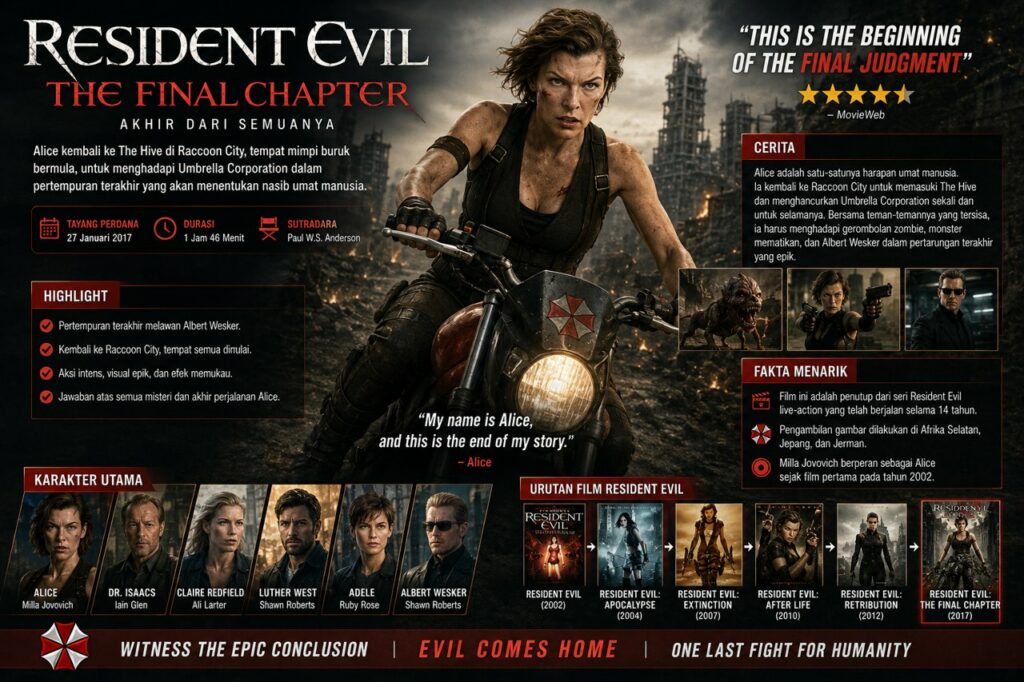 Resident Evil The Final Chapter Penuh Aksi Epik