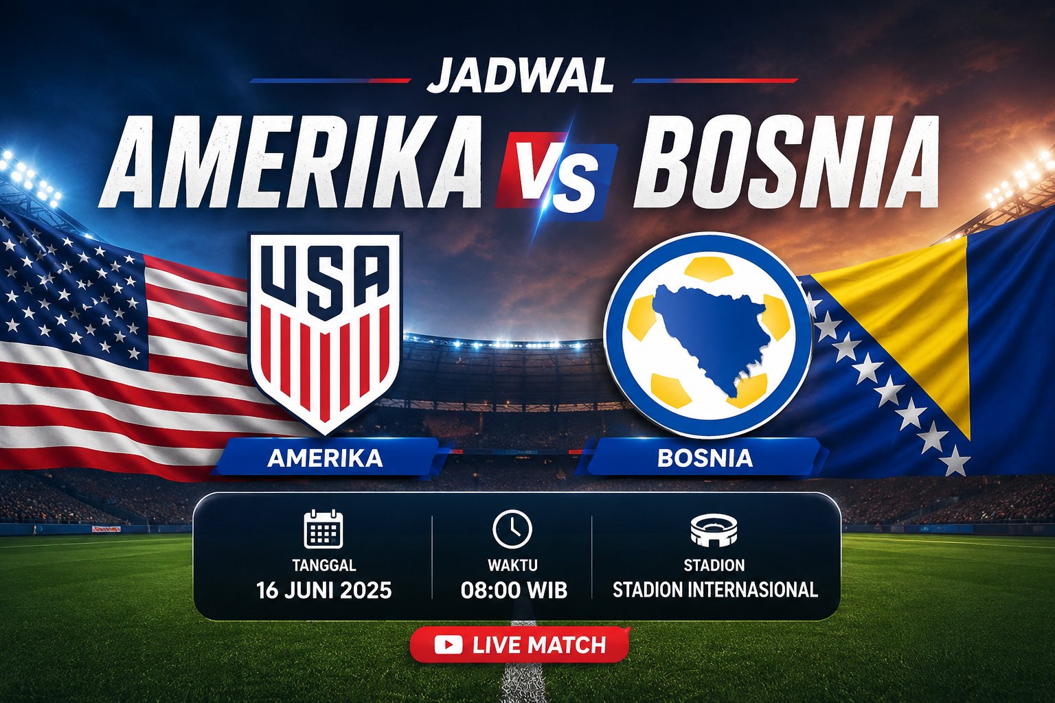 Jadwal Amerika vs Bosnia