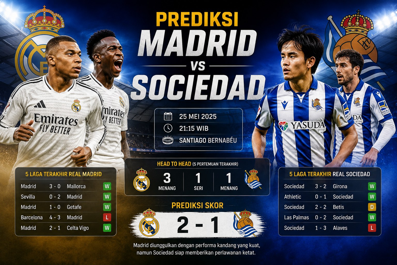 Prediksi Madrid vs Sociedad Jadi Sorotan Laga La Liga