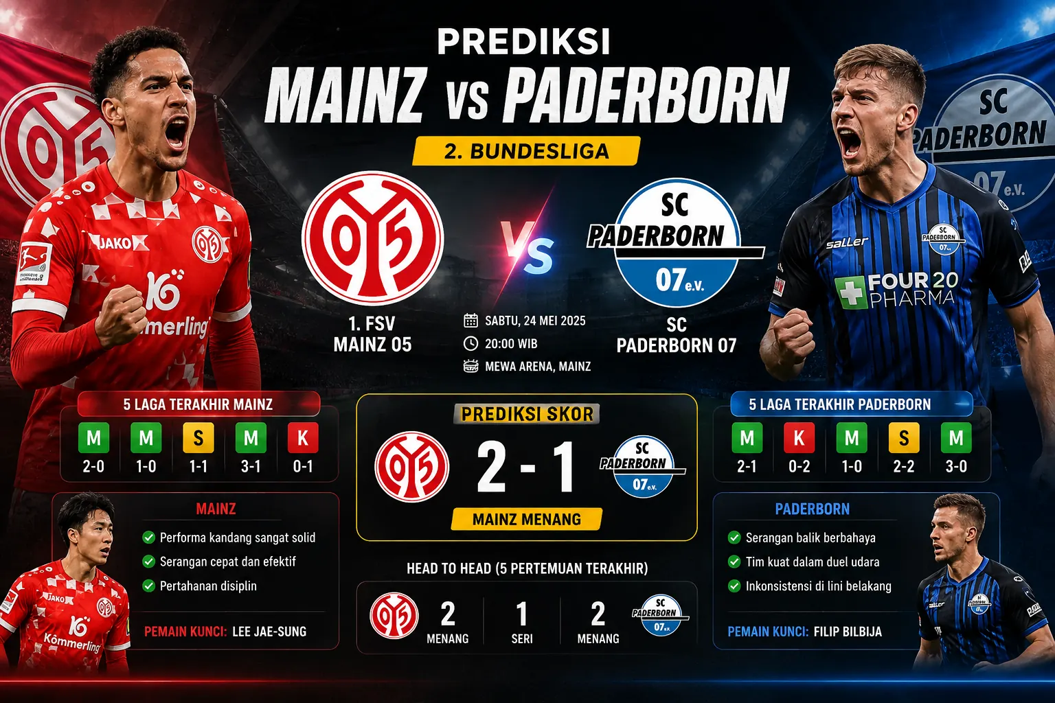 Prediksi Mainz vs Paderborn Jadi Laga Menarik Liga Jerman