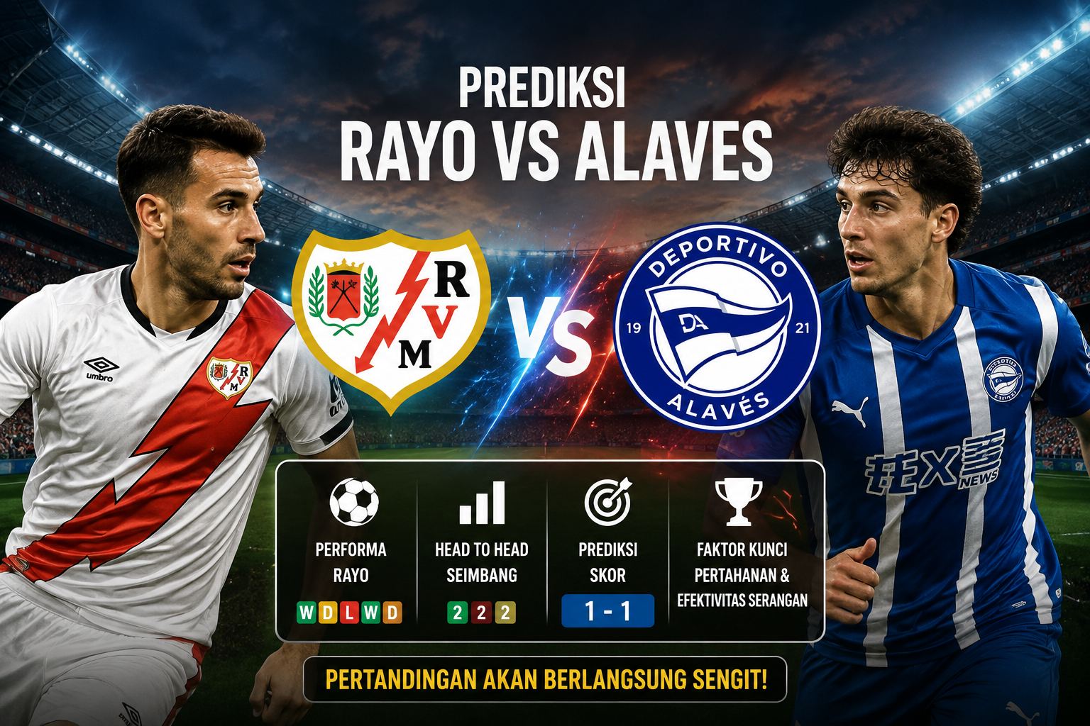 Prediksi Rayo vs Alaves Jadi Laga Ketat La Liga