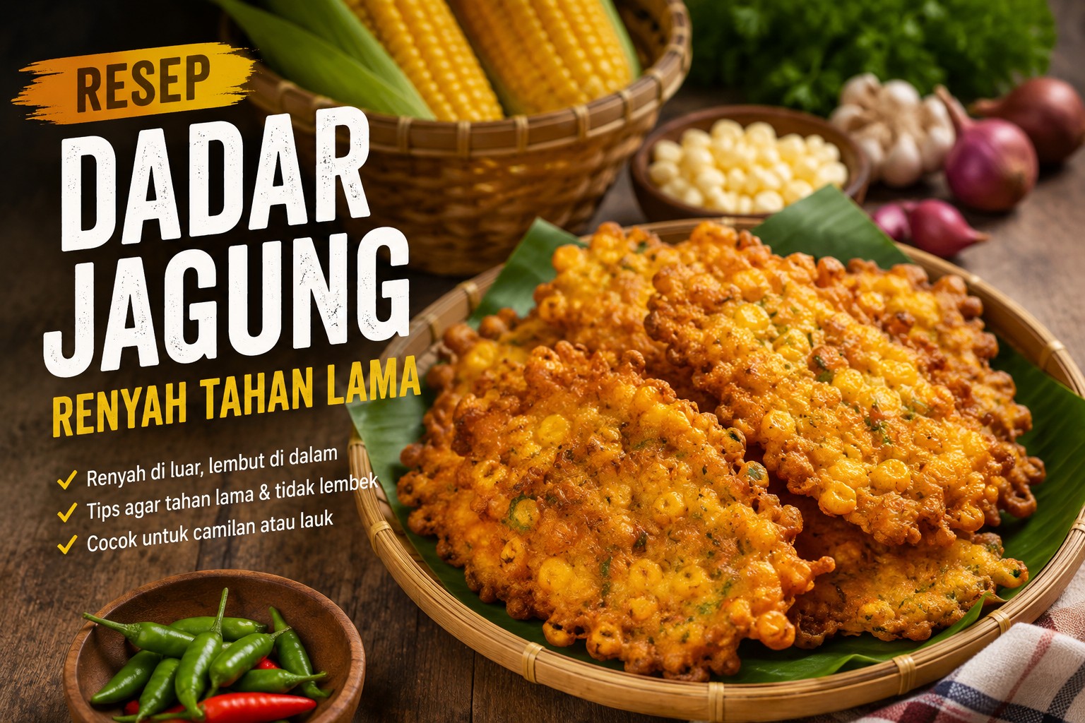 Resep Dadar Jagung Renyah Tahan Lama Dan Anti Lembek