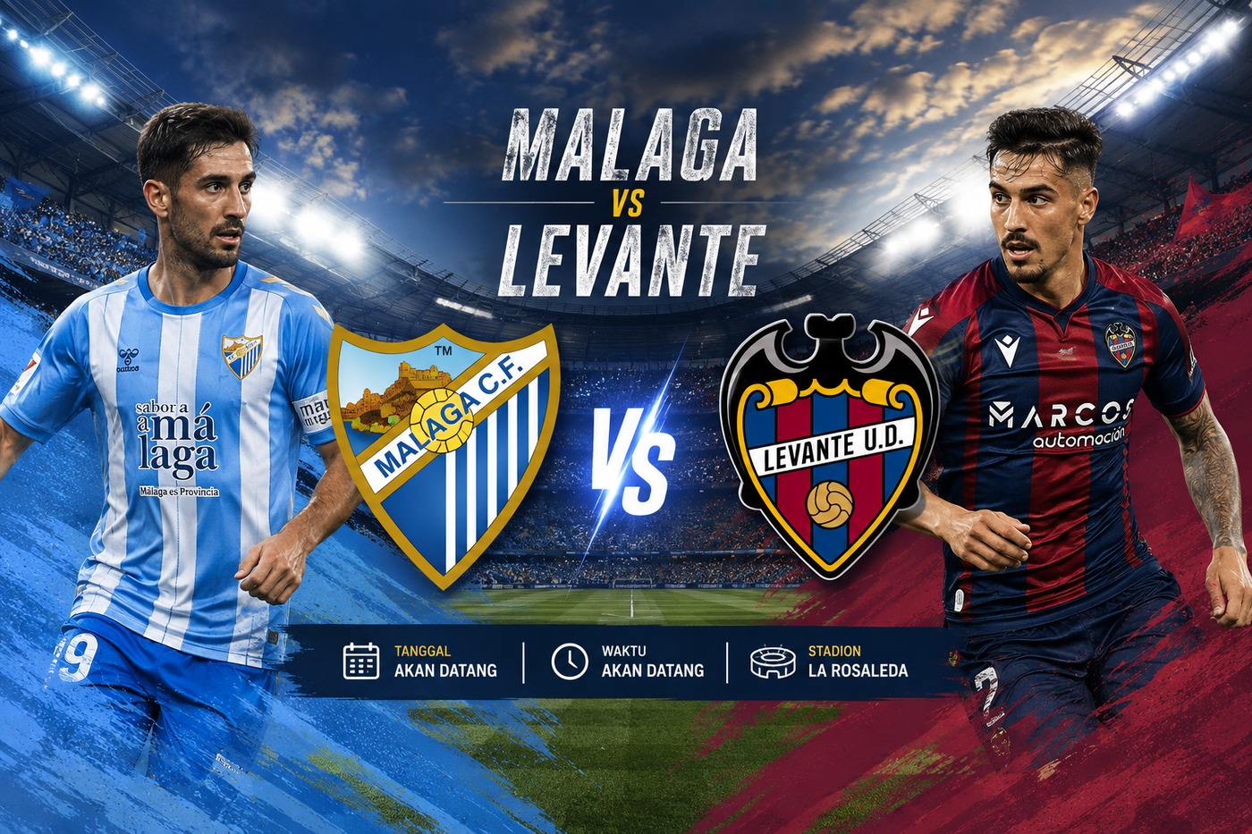 Pertandingan Malaga vs Levante Jadi Duel Panas La Liga 2