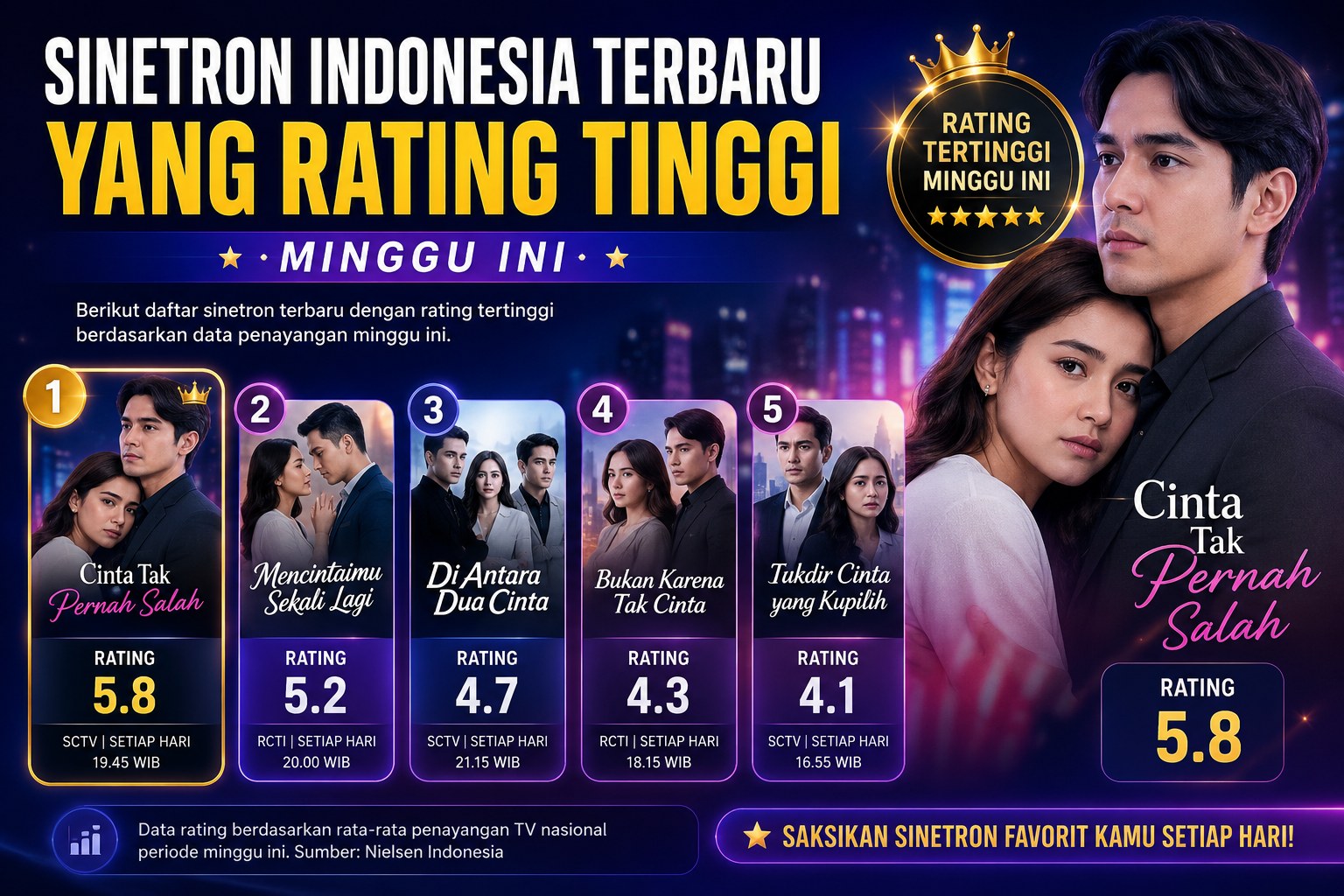 Sinetron Indonesia Terbaru Yang Rating Tinggi Minggu Ini