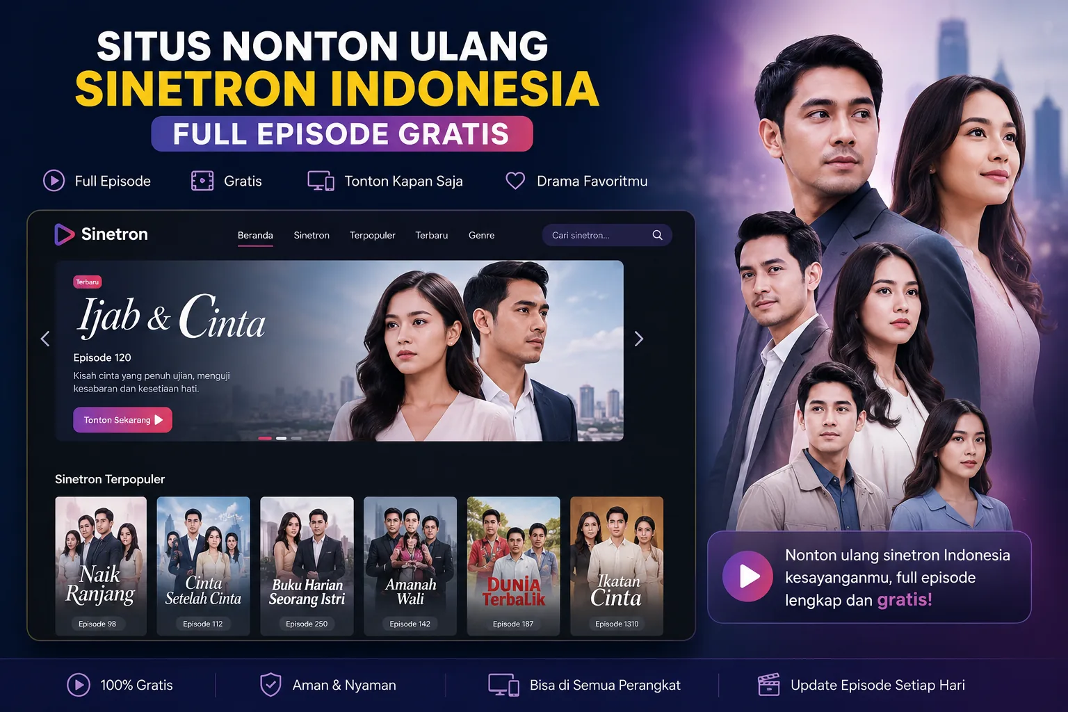 Situs Nonton Ulang Sinetron Indonesia Full Episode Gratis